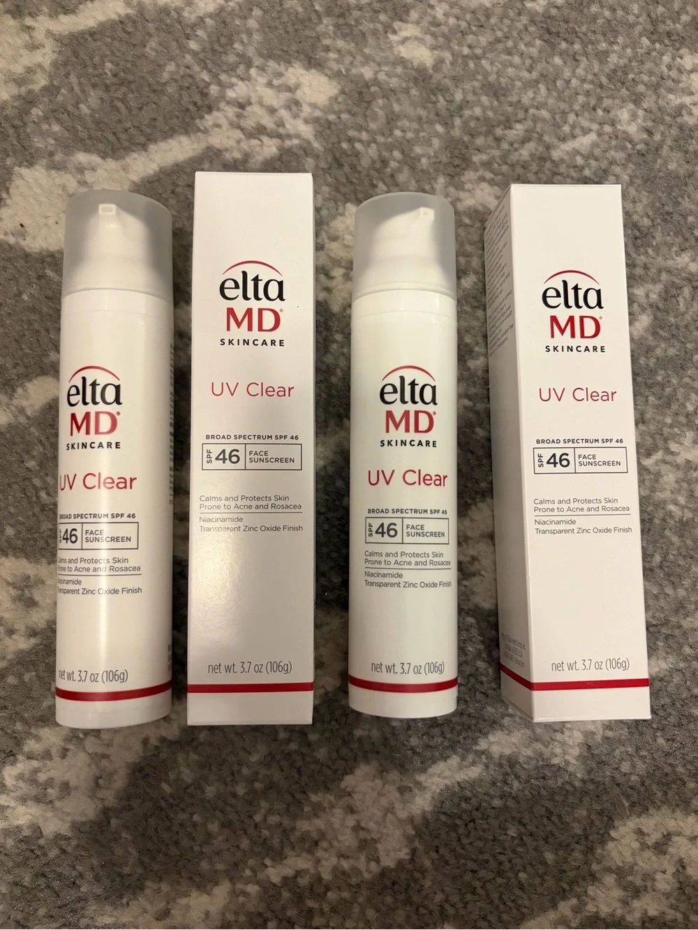 TWO: extra large size EltaMD UV Clear SPF 46 untinted